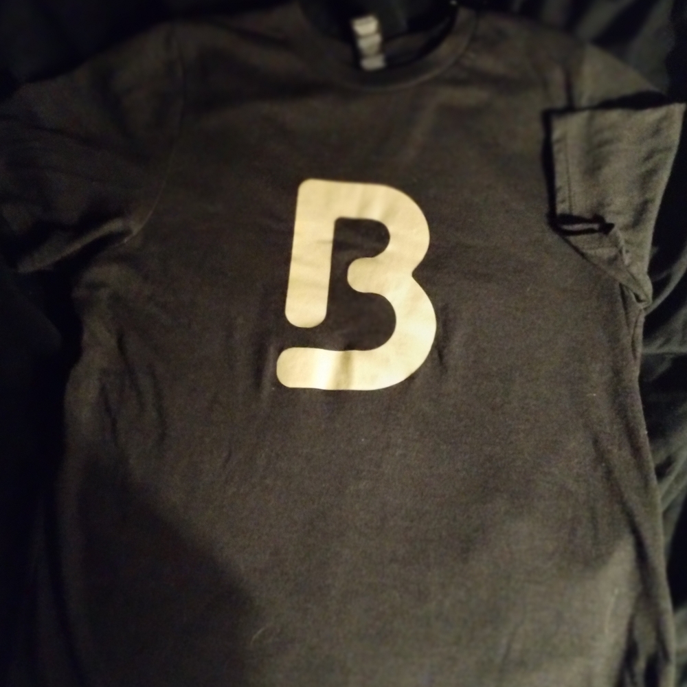 District Black Tee with White Graphic